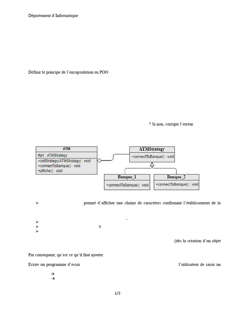 Examen POO C++ - Session Rattrapage | PDF | Classe (informatique ...