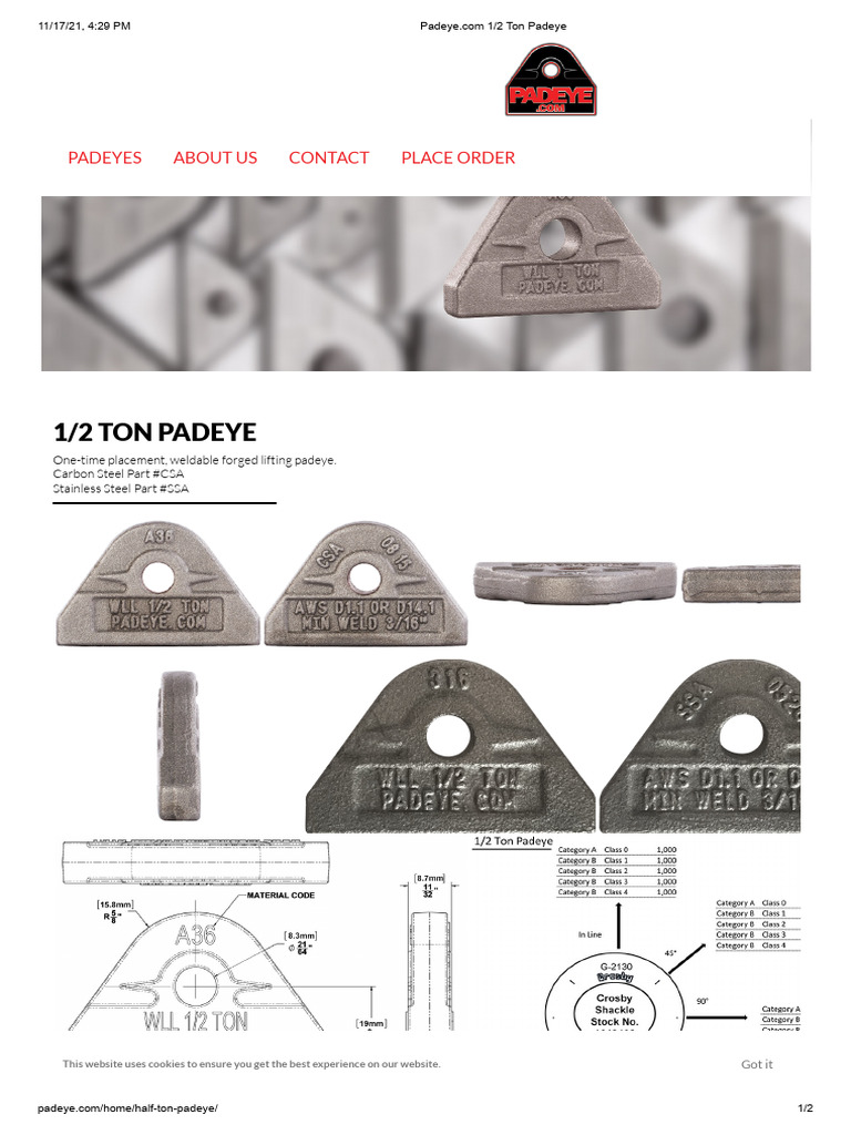 1 - 2 Ton Padeye | PDF | Steel | Iron