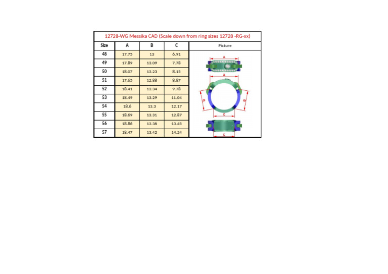 12728-WG Messika CAD (Scale Down From Ring Sizes 12728 - RG-XX) | PDF