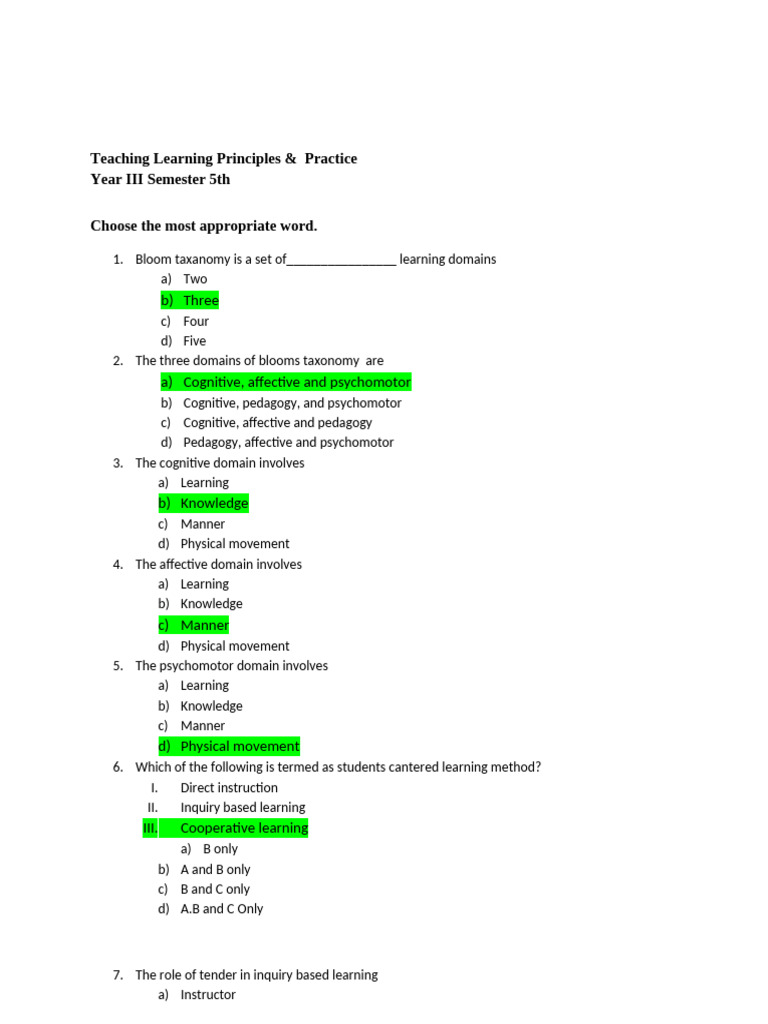 Teaching and Learning Principles | PDF | Educational Assessment | Learning
