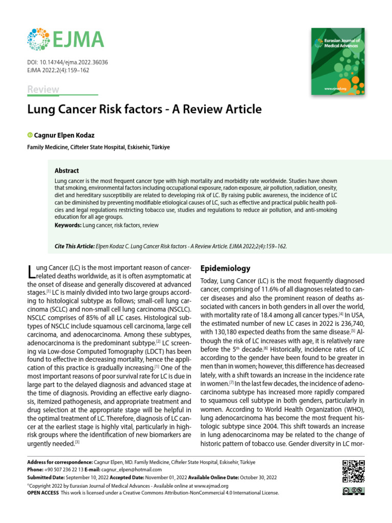 Ejma 36036 Review Kodaz | PDF | Lung Cancer | Tobacco Smoking