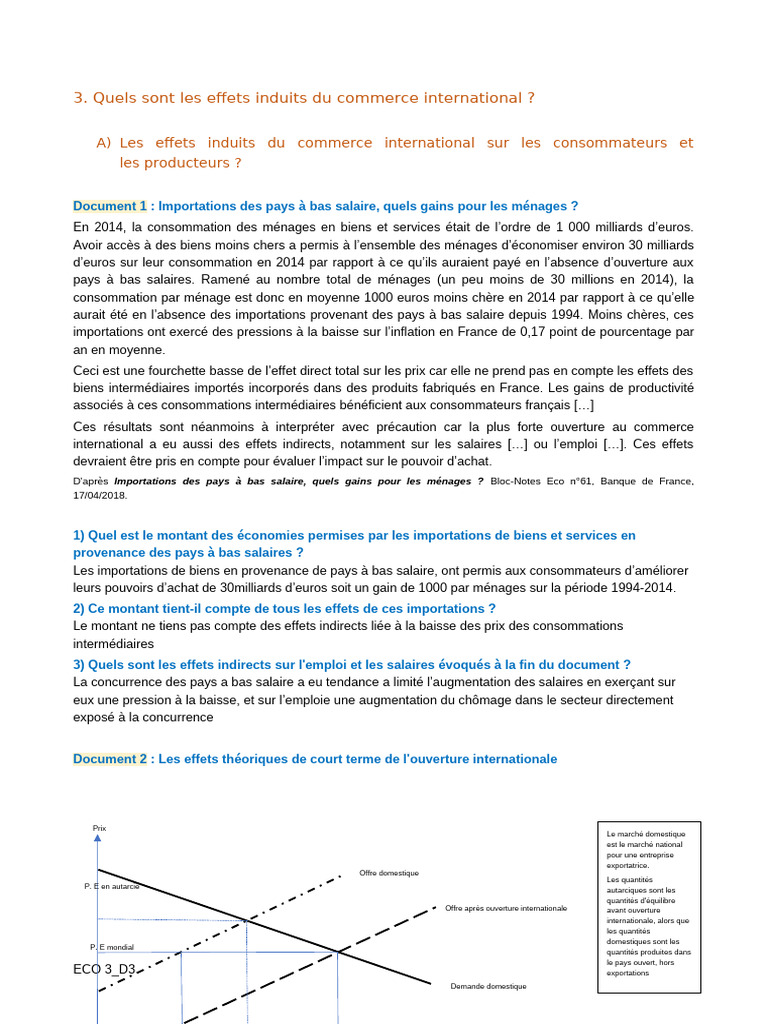 Impact du commerce international sur les salaires | PDF | Prix | Offre ...