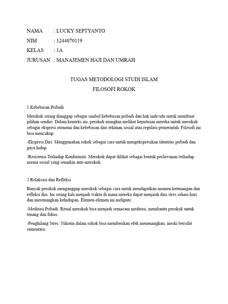 Tugas Msi Filosofi Rokok Punya Lucky | PDF