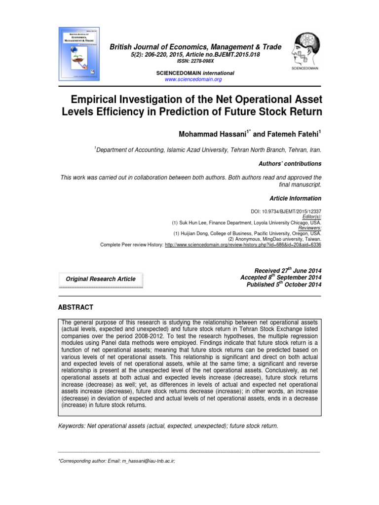 Hassan i 522014 Bj Emt 12337 | PDF | Investing | Stocks