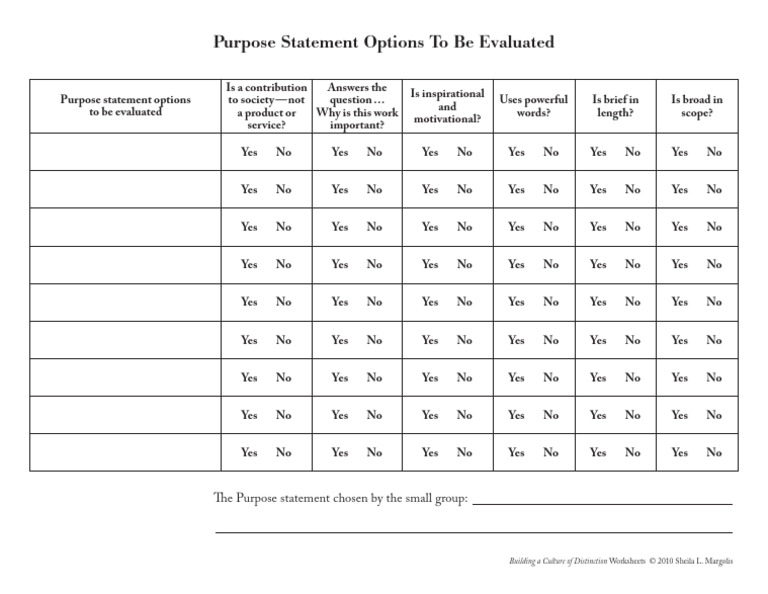 Evaluating Purpose Statement Options | PDF
