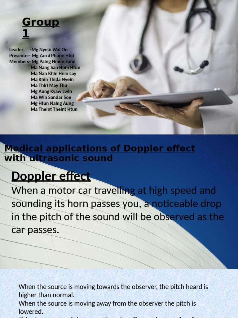 Medical Applications of Doppler Effect With Ultrasonic Sound | PDF ...