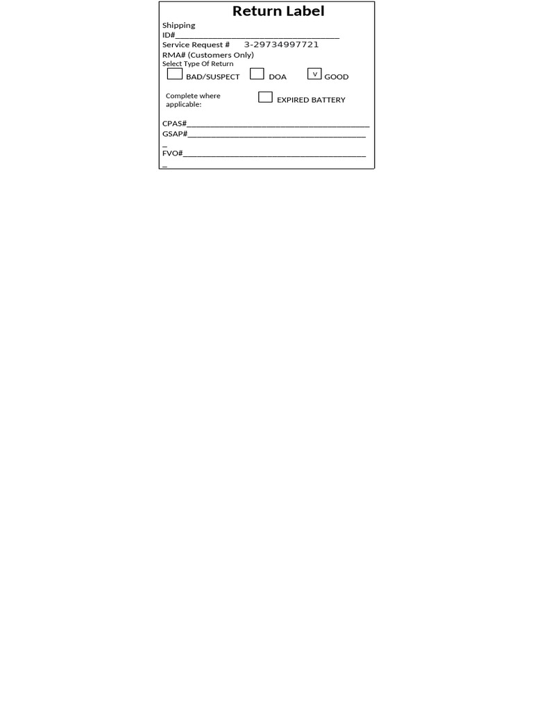 Return Label1 | PDF