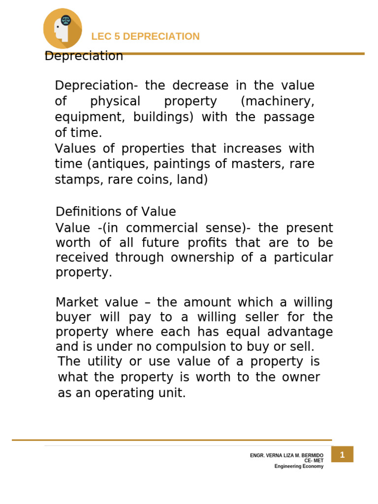 Understanding Depreciation in Engineering | PDF | Depreciation | Book Value