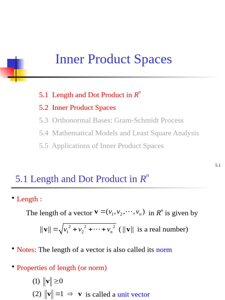 Understanding Inner Product Spaces | PDF | Basis (Linear Algebra ...