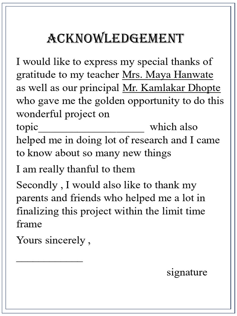 Acknowledgement | PDF