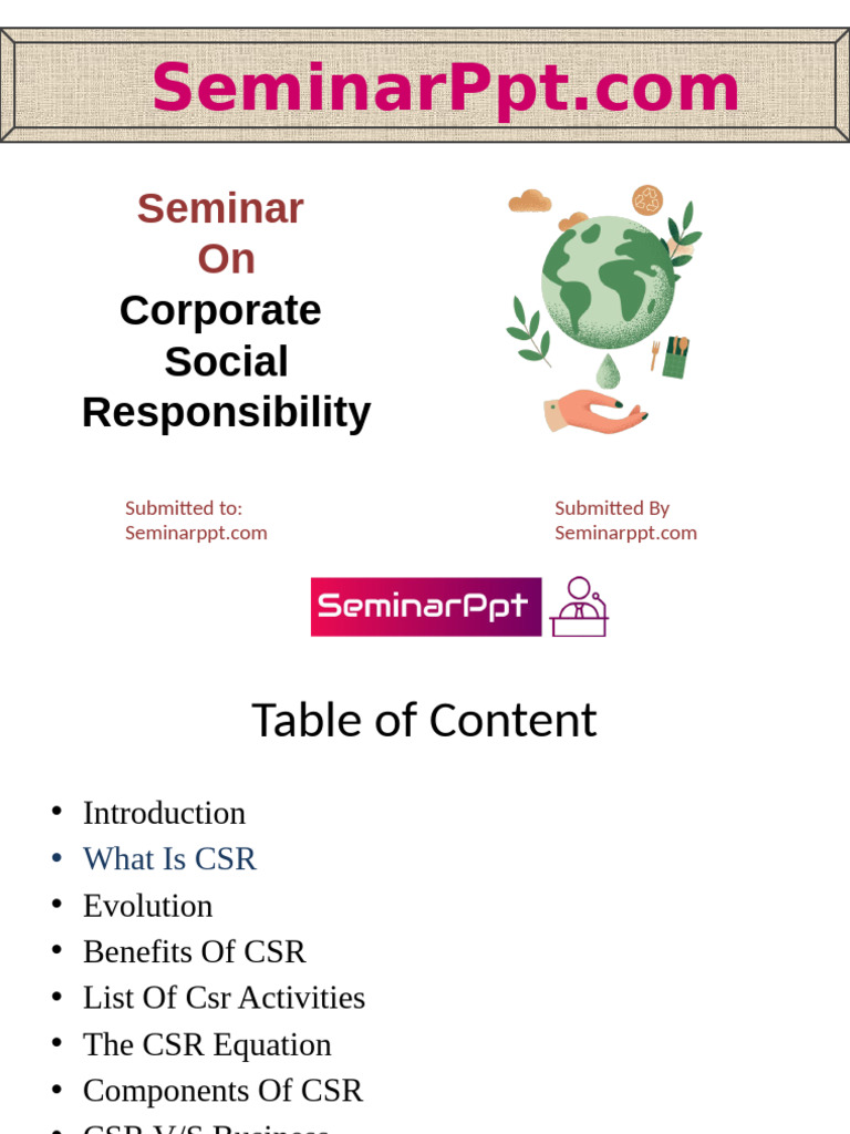 Corporate Social Responsibility Overview | PDF | Corporate Social ...