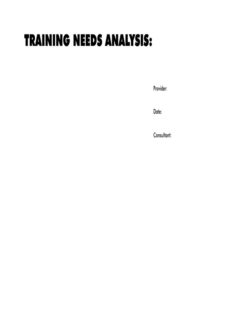 Training Need Analysis Tna Program Pdf