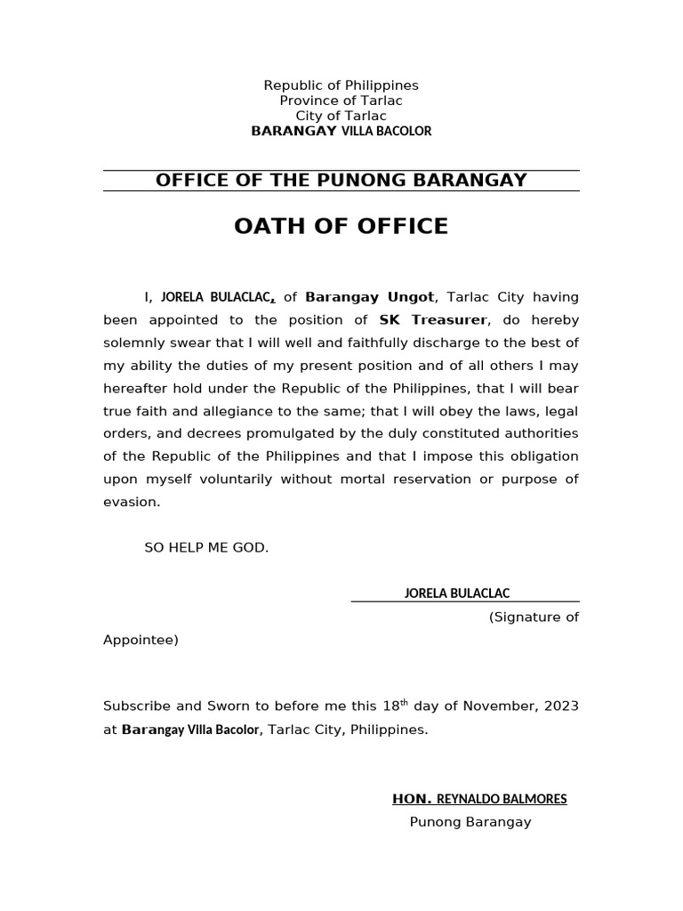 Oath of Office | PDF
