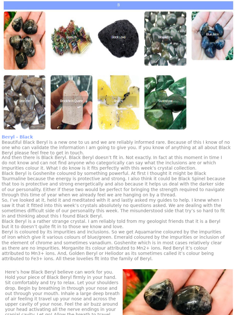 Black Beryl: Unique Crystal Insights | PDF