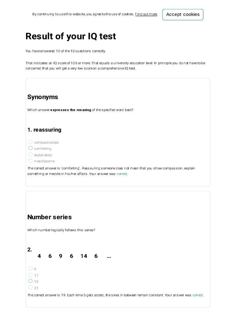 IQ Test Results and Insights | PDF | Intelligence Quotient | Intelligence