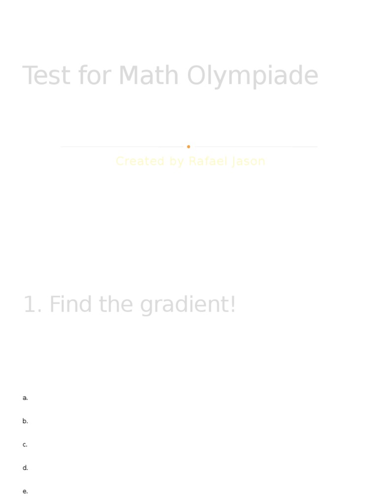 Math Olympiad Gradient and Geometry Test | PDF
