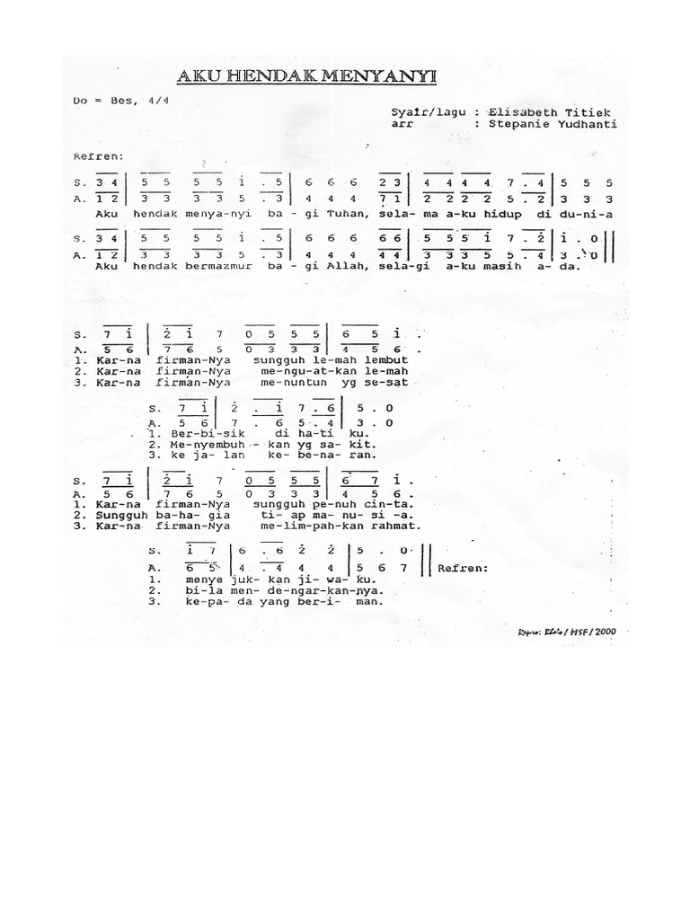 Aku Hendak Menyanyi | PDF