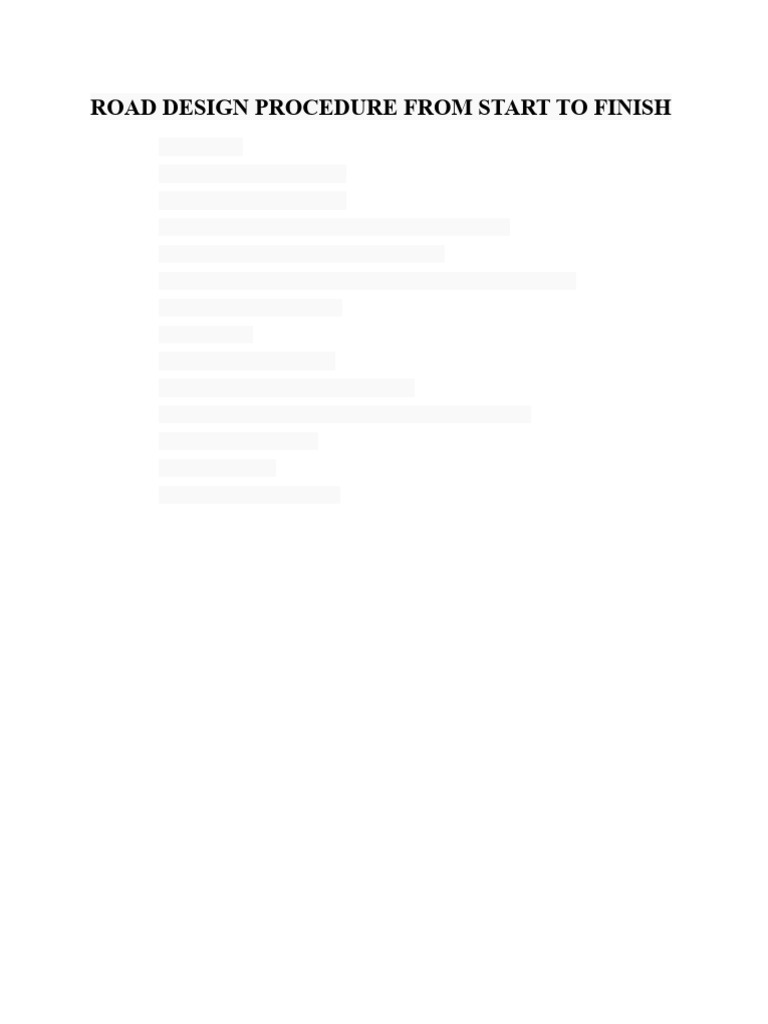 ROAD DESIGN PROCEDURE FROM START TO FINISH - Support Group | PDF | 3 D ...
