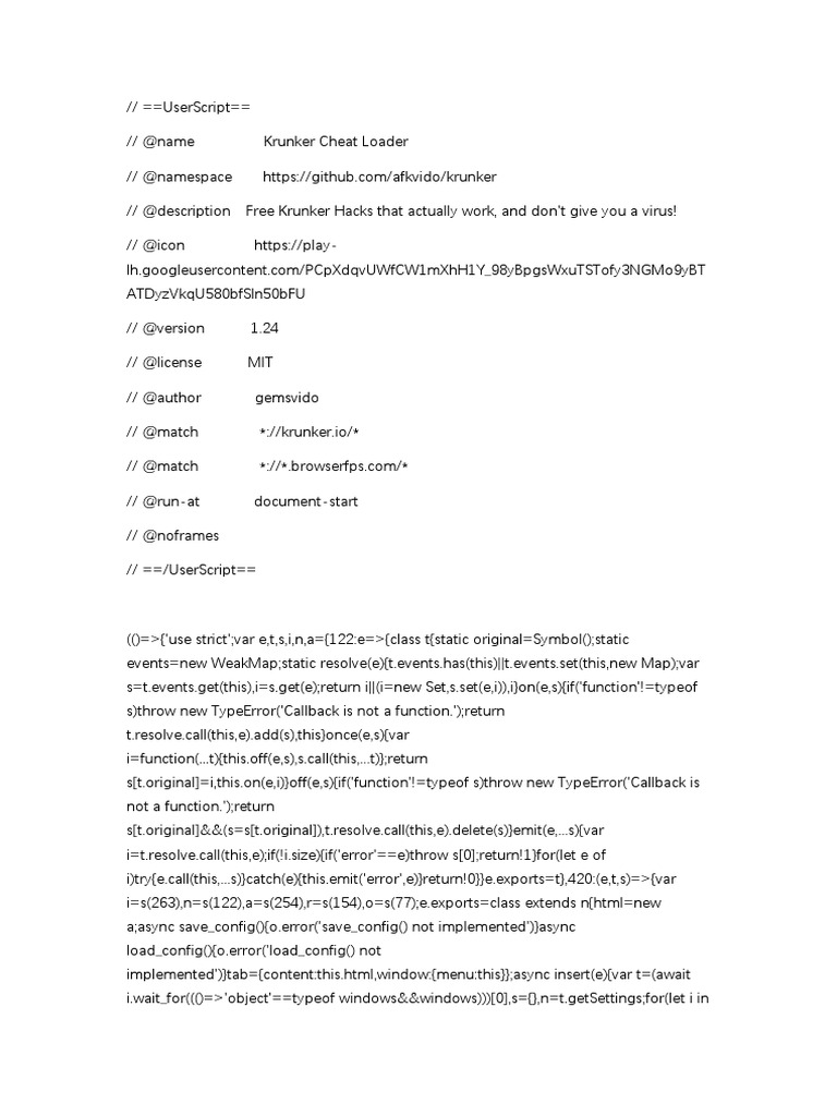 Krunker Cheat Loader Script | PDF | Cache (Computing) | Web Development
