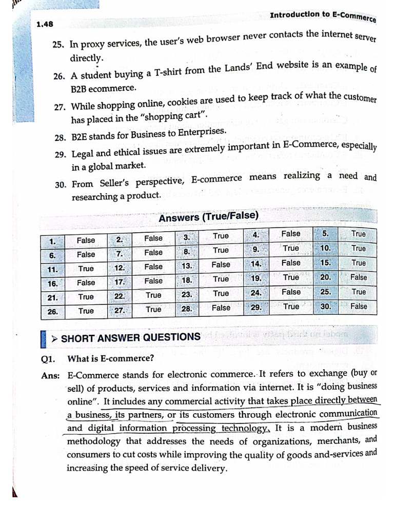 (Short Notes) E-Comm Unit-1 Introduction | PDF