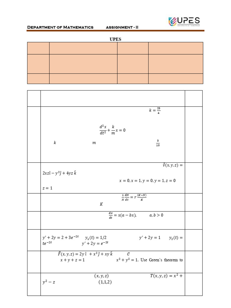 AEM I Assignment II Overview | PDF | Force | Equations