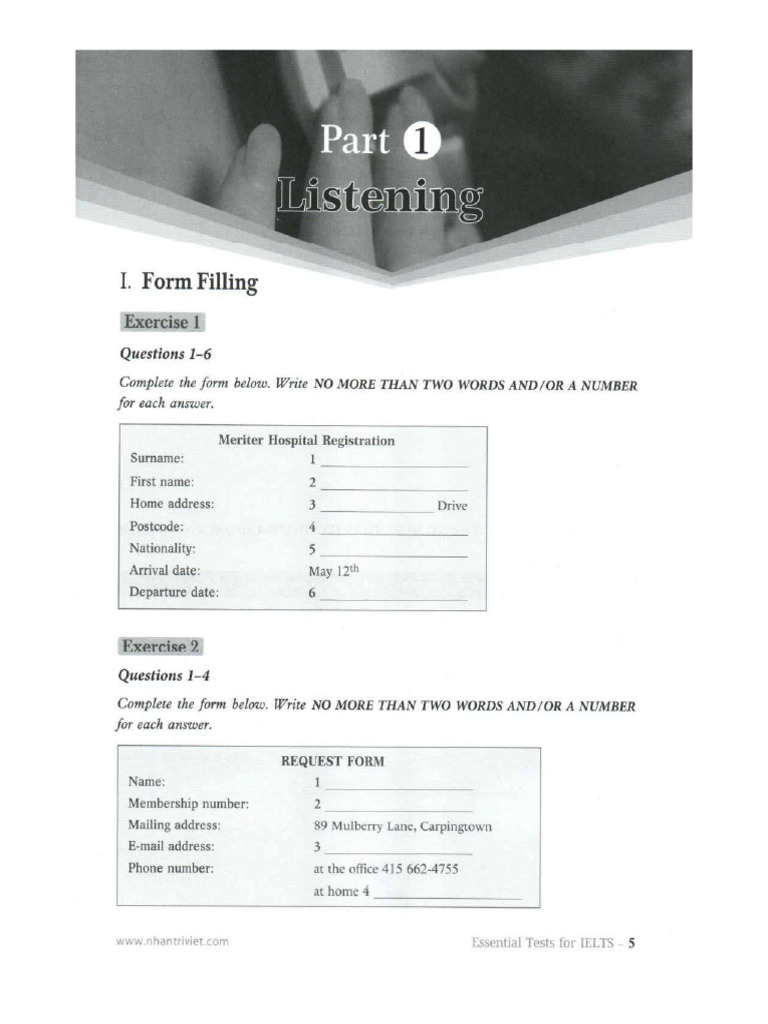 Essential Tests For Ielts Handouts Pdf