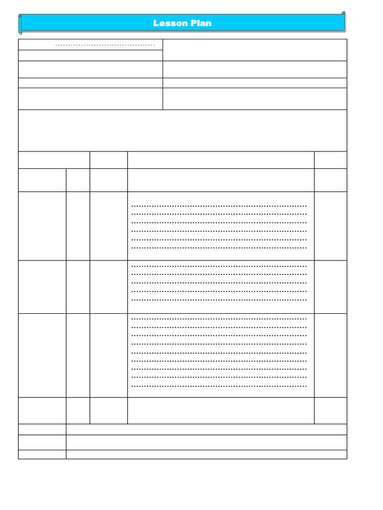 Lesson Plan Template for Teachers | PDF