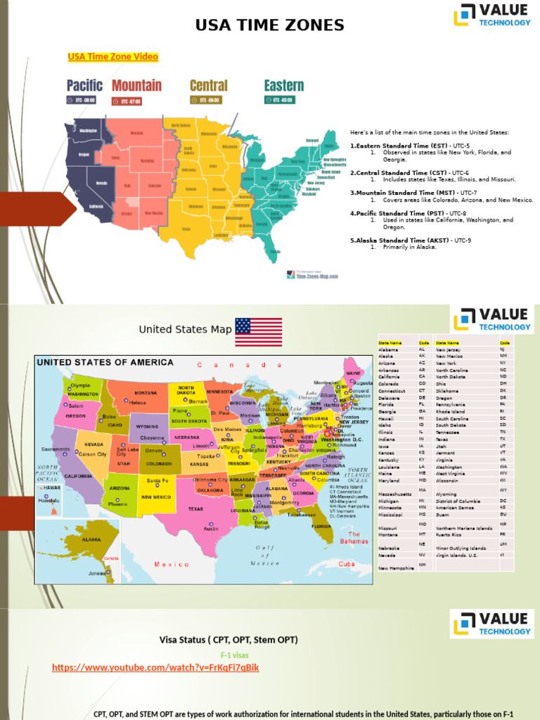 USA Time Zones Overview | PDF | Employment | H 1 B Visa