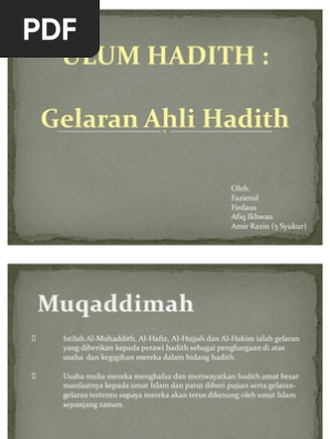 Tingkatan Dan Gelaran Ahli Hadis Arnamee Blogspot