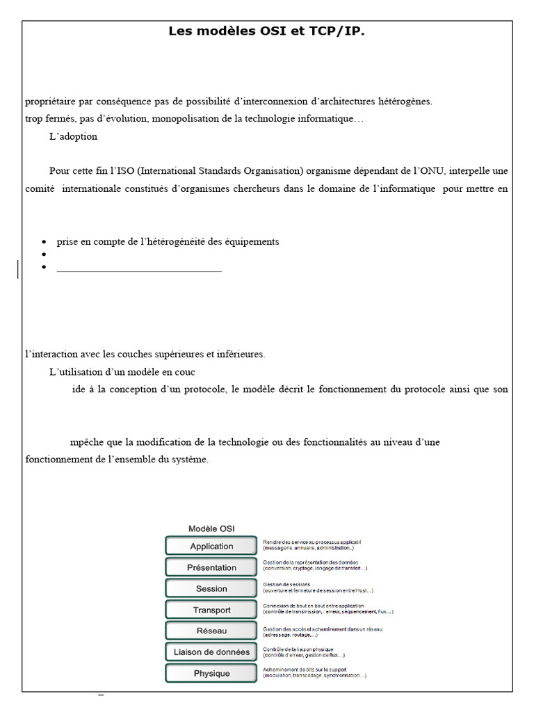 Modèles OSI et TCP/IP : Guide Complet | PDF | Suite des protocoles ...