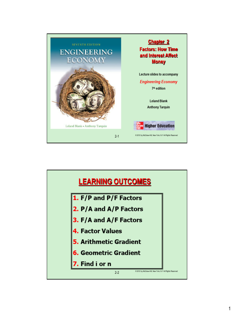 Time and Interest Factors in Engineering Economy | PDF | Interest ...