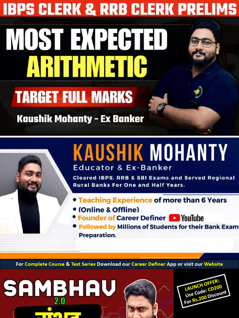 IBPS Clerk Arithmetic Questions 2024 | PDF | Area | Circle