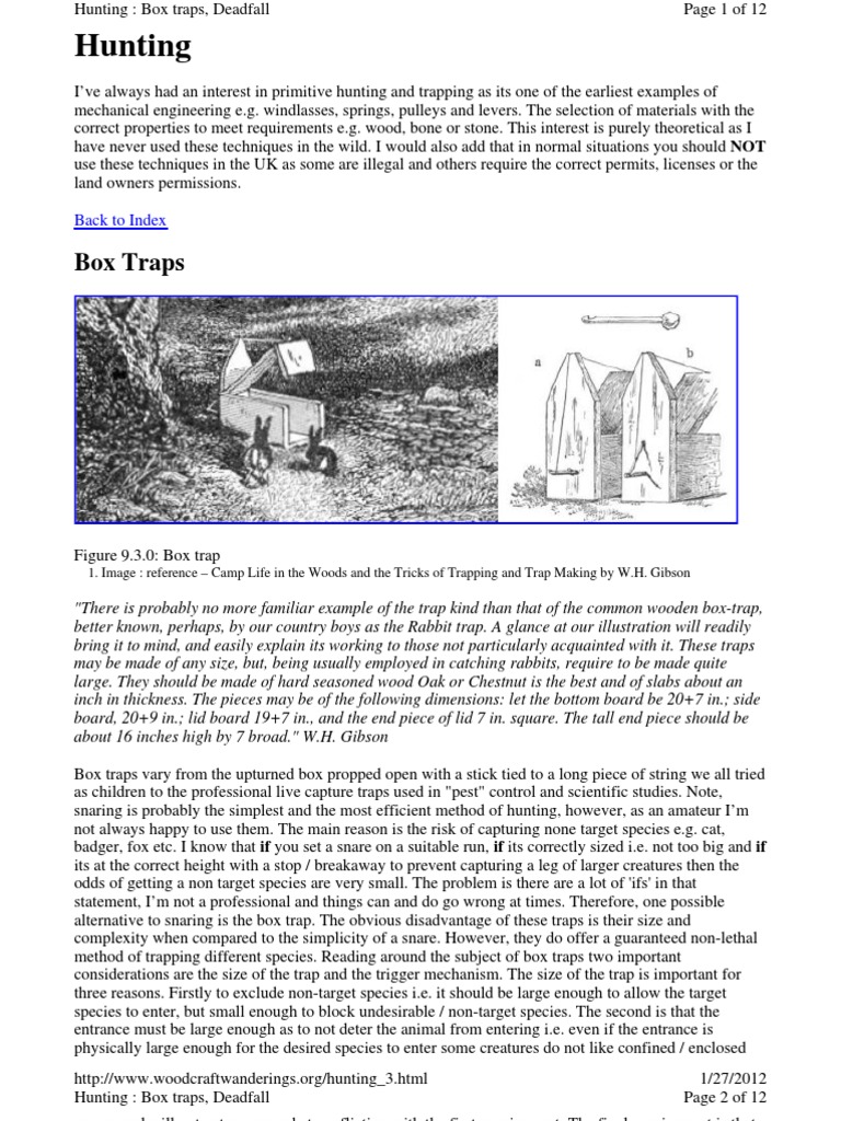 Box Trap | PDF | Trapping | Door