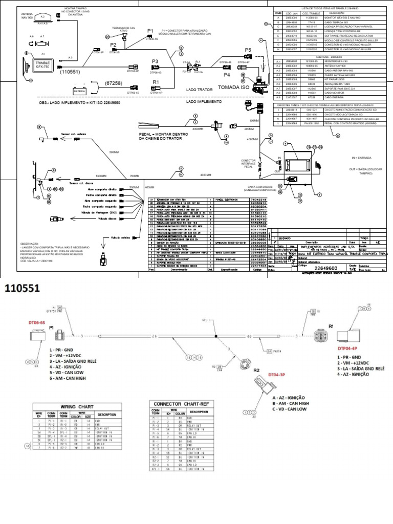 Pinout e Chicotes Trimble Nav 900 | PDF | Engenharia Elétrica