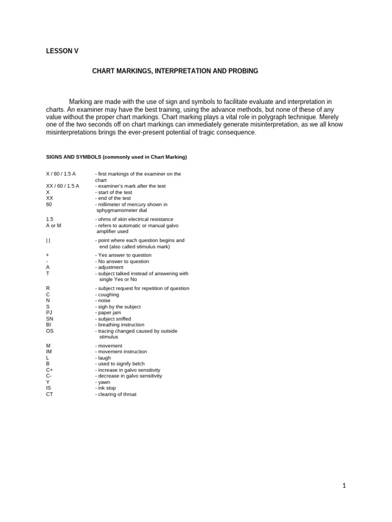 Polygraph Chart Markings and Interpretation | PDF | Confession (Law ...