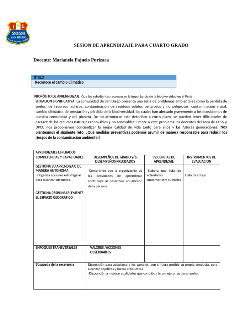 SESion Cuarto | PDF | Evaluación | Aprendizaje