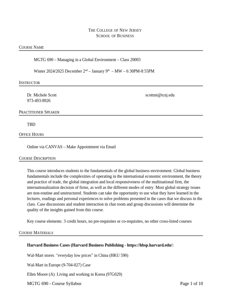 Mgt690 managing in a global environment 2024 updates pdf