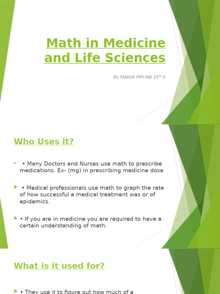 Math in Medicine by TANISH 10TH E | PDF | Body Mass Index | Dose ...
