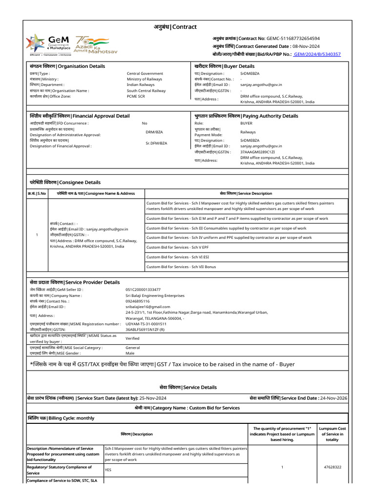 Gem 511687732654594 08112024 | PDF | Procurement | Contractual Term
