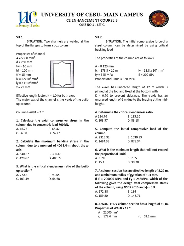 Column Stress and Design Calculations | PDF | Buckling | Beam (Structure)