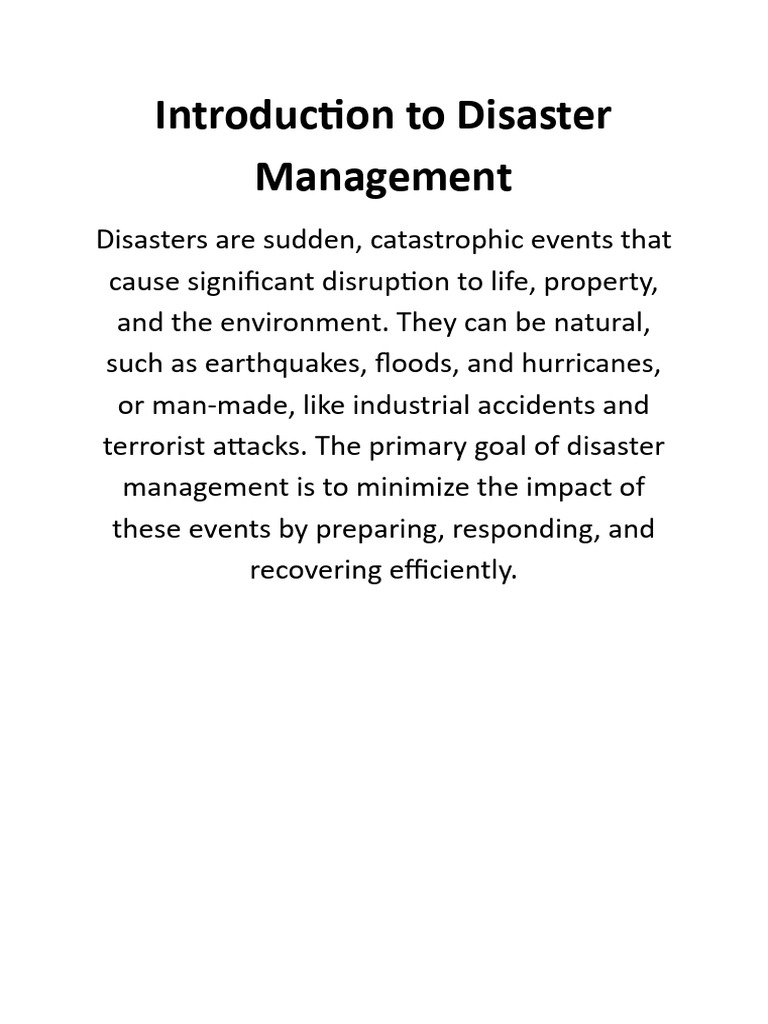 Understanding Disaster Management Basics | PDF | Natural Disasters ...