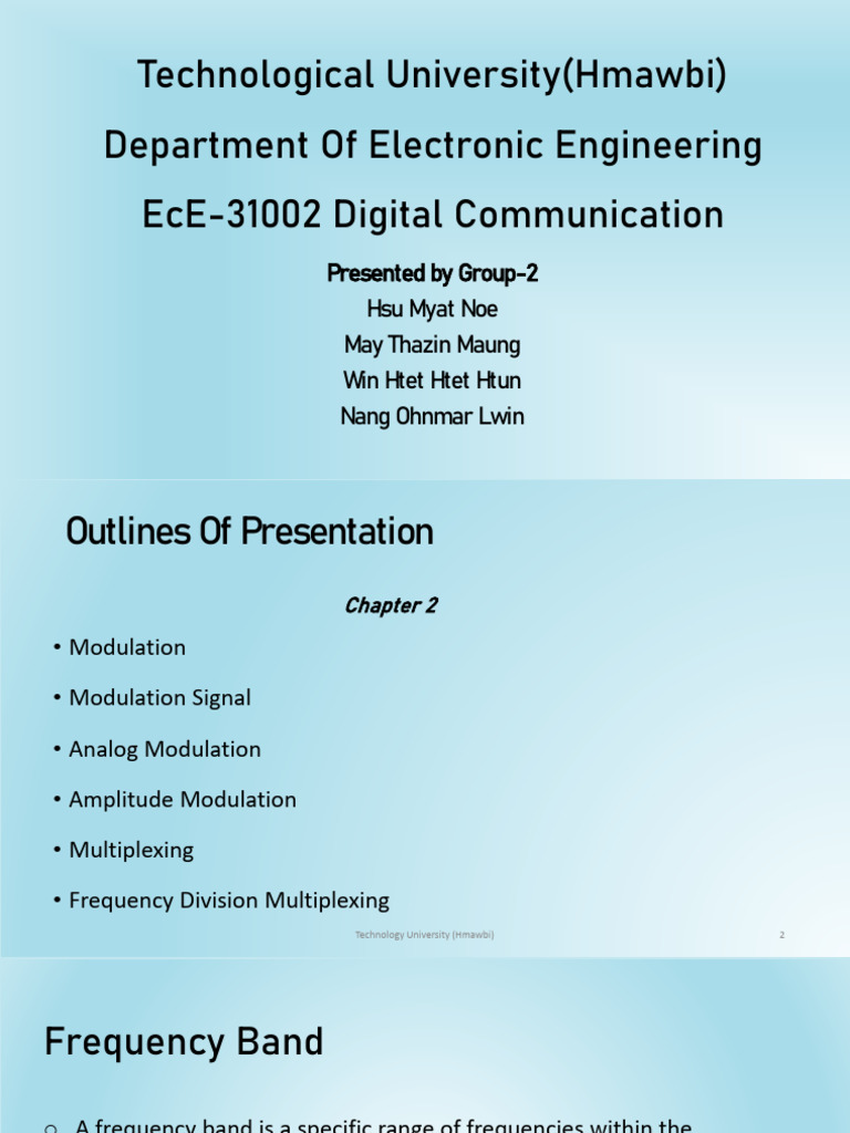 Presentation Group-2 (CH 2) | PDF | Multiplexing | Modulation