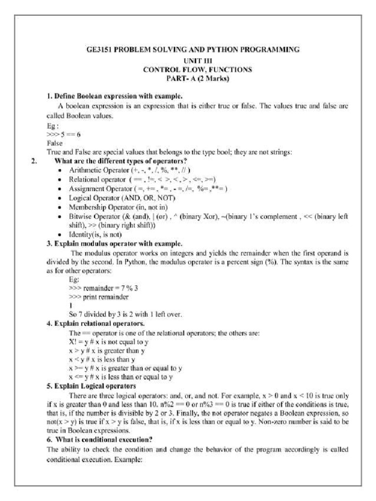 Unit 3 PSPP Question Bank | PDF