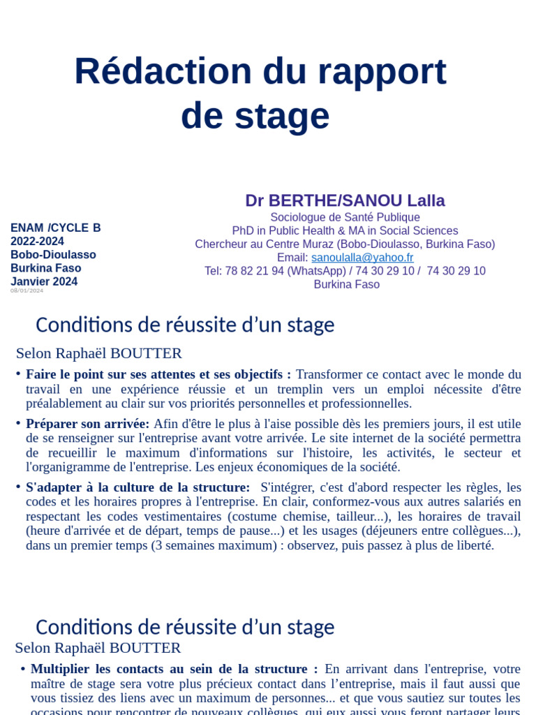 5-Bon Stage & Rapport 2024010 | PDF