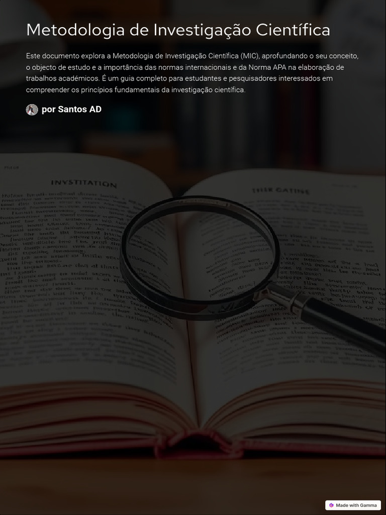Metodologia de Investigação Científica | PDF | Método científico | Science