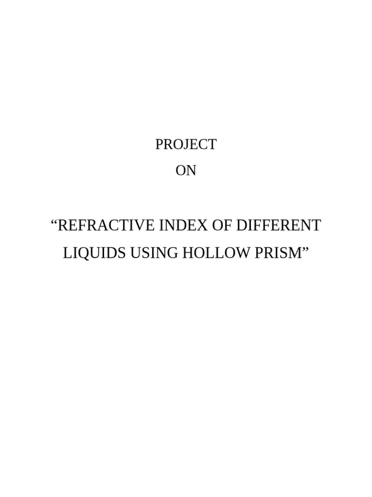 Refractive Index Hollow Prism | PDF | Materials Science | Physics