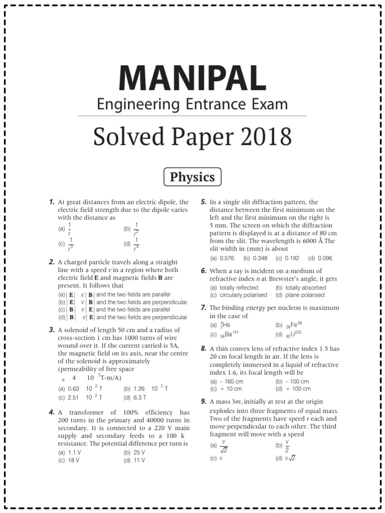 Met Physics Question Paper 2018 | PDF | Lift (Force) | Physical Phenomena