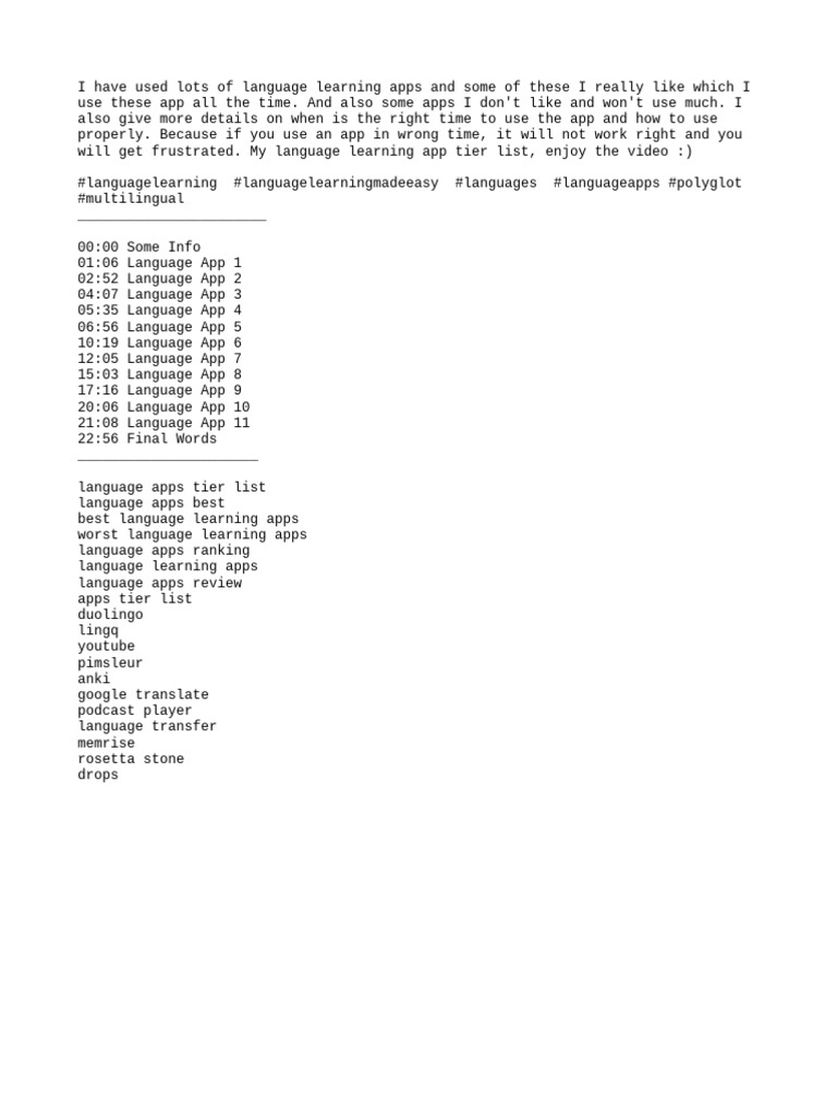 Polyglot Language Learning Apps Tier List (Some I Use All The Time ...