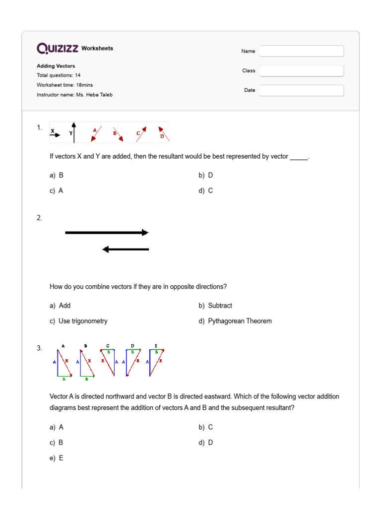 Worksheet 1 | PDF | Euclidean Vector | Euclidean Geometry