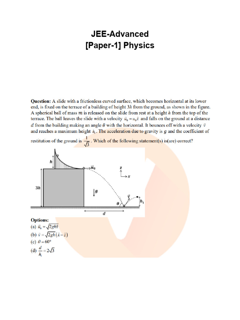 JEE Advanced Physics Paper 1 Guide | PDF